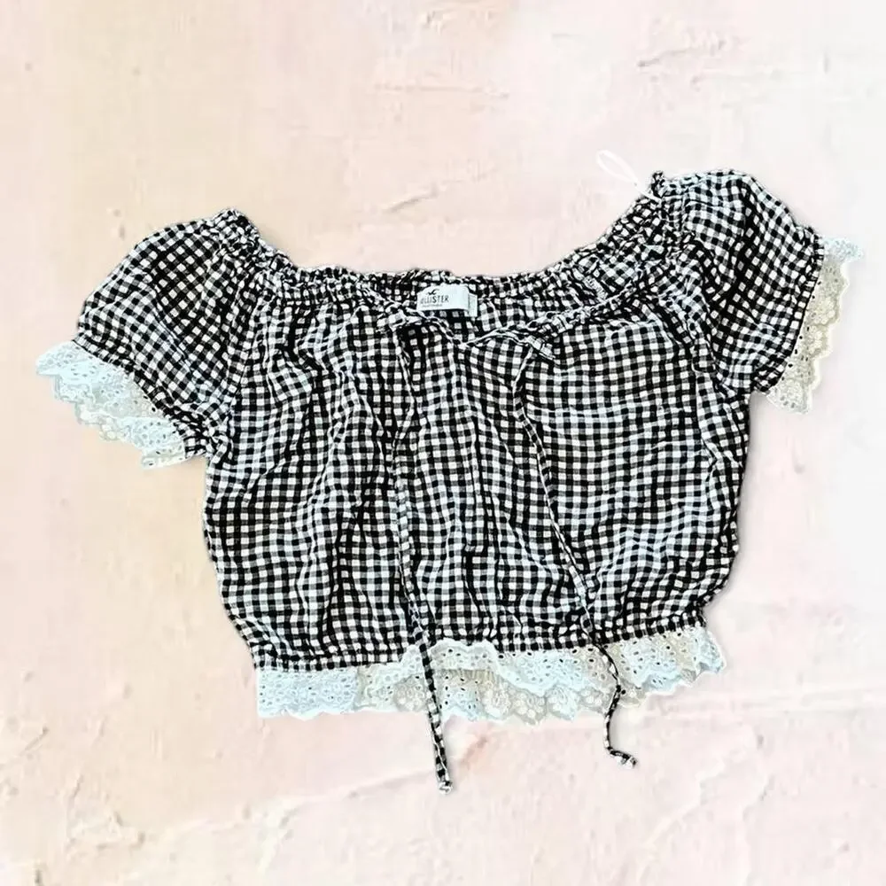 Hollister black white gingham - Picture 2 of 4